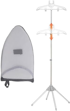 GkgWuxf 160cm Perchas para Plancha De Vapor Soporte De Planchado Vertical Percha para Ropa Al Vapor Telescópico Aleación De Aluminio Percha para Máquina Planchar Colgante con Guantes De Hierro