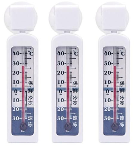 Thermometre Frigo,3 PACK -30?-40? Thermometre Frigo Professionnel,3 PièCes Mesure PréCise Thermometre Congelateur,ThermomèTre À RéFrigéRateur Frigidaire Avec Ventouse,9x2x1cm