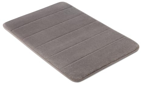 Amazon Basics Memory Foam Bath Mat, Extra Soft, Absorbent and Fast Dry Washable Rug for Bathroom, 43 x 61 cm, Dark Grey