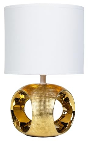 Sänglampa – skrivbordslampa – lampa med textilskärm för vardagsrum och sovrum – LED med kabel