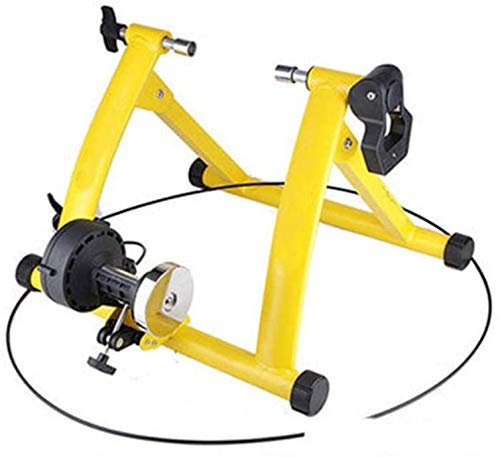 Cykel rulltränare cykel rullskridskoåkare racing cykel inomhus träning cykel hemträning 6-växlad cykeltränare med magnetiskt motstånd, vägtränare, cykeltränare, gul
