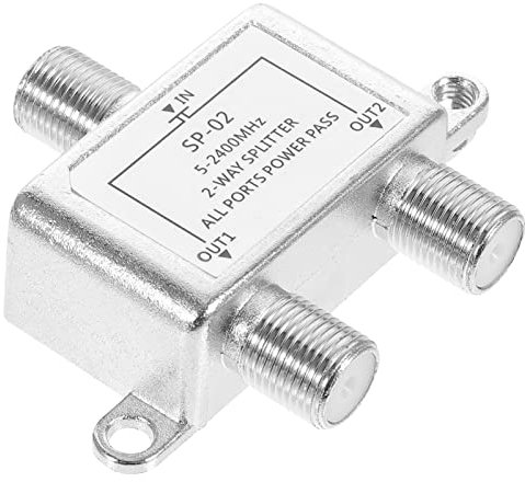 LALAFINA Splitter Coassiale per Tv Divisore Audio e Video Compatibile con Antenne Amplificate e Amplificatori Design Resistente e Affidabile per Tv Doppie