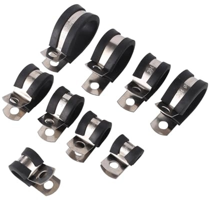 10 pezzi di fascette a P rivestite in gomma for tubi flessibili, cavi, fissaggio, ferramenta, raccordi elettrici, staffa for acqua Montaggio Facile(14mm)