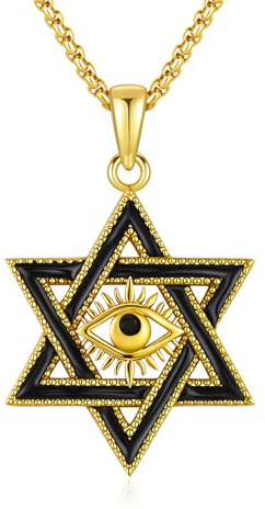 XIXLES Davidsstjärna halsband 925 sterlingsilver Davidstjärna hänge guld ont öga kedja guld amulett judiskt smycke för män kvinnor
