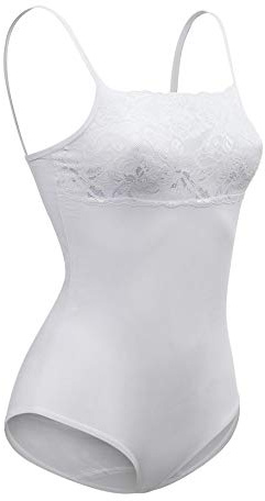 Dam Strappy Cami topp spets trim hals väst bodysuit trikåer kamisole 4030