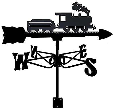 ANCNA Weathervane with Train Ornament, Garden Stake Weather Vane Professional Measuring Tool Garden Yard Easy to Assemble Wind Direction Indicator
