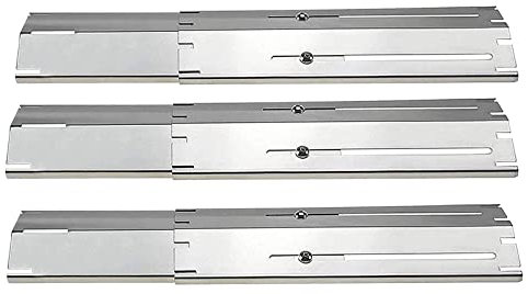 GriHero Universal Brennerabdeckung Gasgrill verstellbar 30-53,3 cm Flammenverteiler für Charbroil, Enders, Landmann, Outback, Taino und die Meisten Gasgrills, Edelstahl Heizplatte Ersatzteile