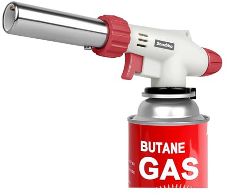 Sondiko Butane Torch Lighter, Dual Flame Mode Butane Torch Lighter Head