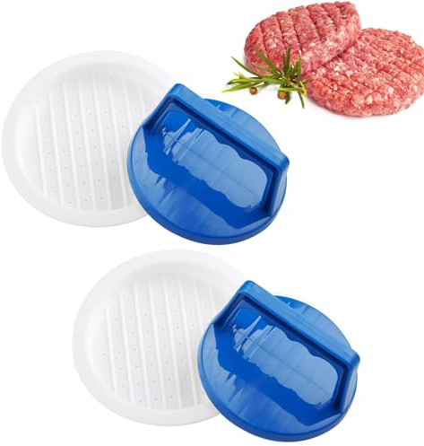 HiempTru Burger Press, Non-Stick Patty Maker, Blue, 2-Pack
