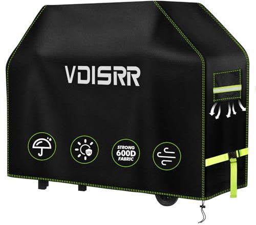 VDISRR Grillabdeckung Wetterfest, Schwerlast 600D Oxford Grill Abdeckhaube mit Lüftungsfenster, Hochwertiges Schutzhülle für Grills, 100x60x110cm, Schutz Grill vor Rost und Schimmel