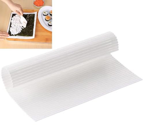 JYTDBCS 2 Pcs Sushi Rolling Mat，Sushi Rolling Mats，Sushi Making Mat，Rolling Mat Sushi Making Tool Reusable Plastic Sushi Roller for Beginners and Sushi DIY Lovers Sushi Paper