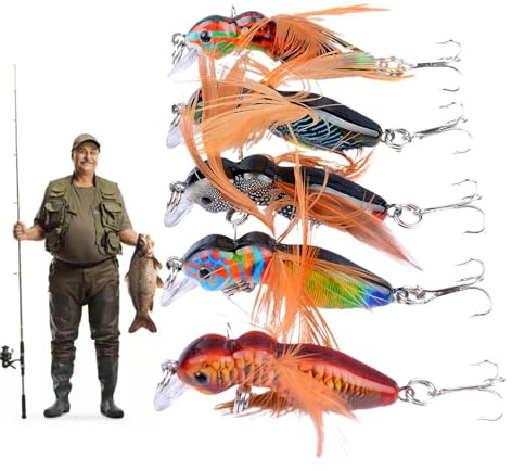 Mosca de pesca con mosca, cebo para pesca con mosca, 5 unidades, cebo de pesca, juego de moscas artificiales, cebo flexible para pesca con mosca mejorada