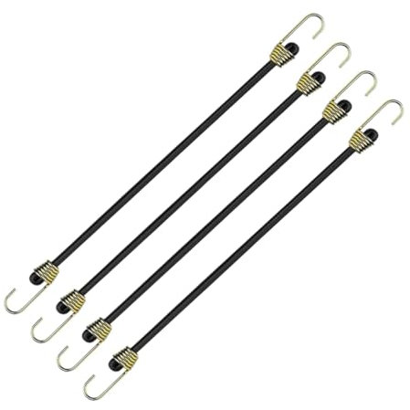 FEQDWOX 4 Pièces Tendeur Robuste pour Bagages, Extra Fort, Cordon Élastique Universel avec Crochets, Sangle Elastique avec Crochet, Tendeur Vélo