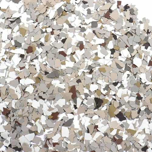 ONTWIE 900 G / 2 LB Blend Epoxy Decorative Color Chips, Decorative Paint Flakes for Garage Floor Paint Interior Exterior Wall Mixed Earthy Green, Earthy Red, Earthy Gray and Blue Gray etc