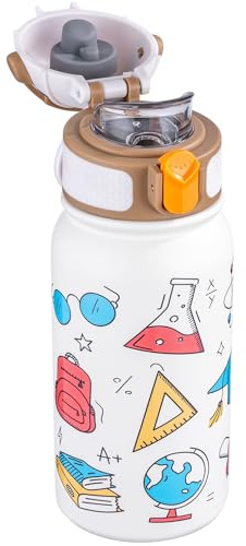 OLDLEY Trinkflasche Kinder 350ml,Edelstahl Trinkflasche, Auslaufsicher,Kleine Flasche mit Griff,Jungen Mädchen Kinder(Trophäe)