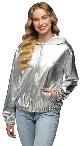 Boland - Veste Rave au look métallique pour femmes et hommes au style rétro, costume de groupe pour une fête à thème ou le carnaval