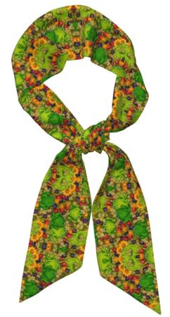 OKFSTY Frosch Art Modischer Seidenschal, Schal, Seide, lebendig, bunt, gemustert, leichte Halsbekleidung für Damen, Schwarz , One size