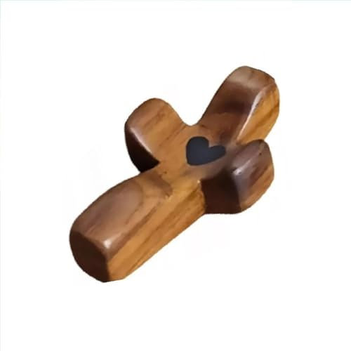 Lot de 3/5 croix en bois avec poche époxy pour soutenir le transport émotionnel 2025 en forme de cœur pour petite taille - Croix en bois fabriquée à la main