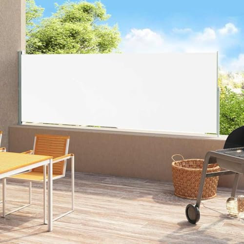 Seitenmarkise für Terrasse, einziehbar, 180 x 500 cm, Creme