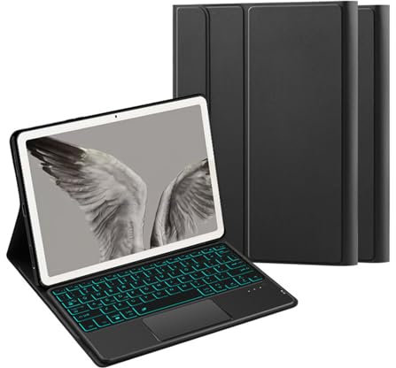 Tangentbordsfodral för Google Pixel Tablet 11 tum 2023 Release, 7 färgers bakgrundsbelyst Bluetooth-tangentbord med pekplatta, Bluetooth-mus