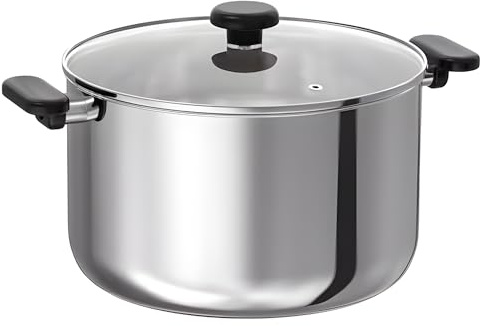 ZYCORE 10L Stockpot – Large Stainless Steel Cooking Pot – Saucepan with Glass Lid for Soups, Stews - 3L, 5L and 10L Casserole Pot with Heat Resistant Handles (10 litres)