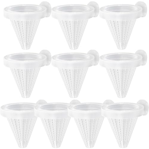 Beavorty 10pcs Aquarium Red Worm Feeding Cone with Suction Cups Fish Tank Worm Feeder Suitable for Shrimp and Live Fish Feeding Random Color