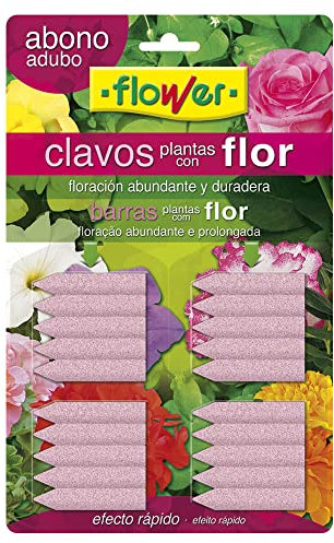 Flower - Abono Compacto en Clavos para Plantas con Flor | Floración Abundante y Duradera | Nutrición Gradual y Constante, Único, 20 x 20 x 20 cm