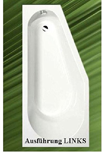 Raumsparwanne TIGRA 170x80cm Ausführung Links + Styroporträger + Ablaufgarnitur + Sifon