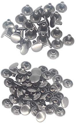 Trimming Shop Double Cap Rivets, Tubular Metal Studs for Clothing Repair & Replacements, Sewing, Leather Crafting, DIY Projects, 8mm x 7mm, Gunmetal Black, 100 Sets
