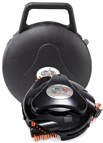 Grillbot Automatic Grill Cleaning Robot with Nylon Brushes, BBQ Grill Cleaner, Grill Brush, Grill Scraper, BBQ Accessories (Black Grillbot + Carry Case)