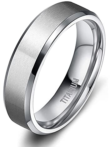 Zakk Damen Herren Ringe Titan Silber Matt Gebürstet Verlobungsring Partnerring Eheringe Trauringe 4mm 6mm 8mm 10 mm Breit (6mm,56 (17.8))