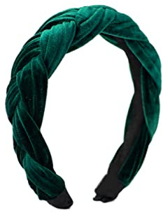 HABAC STUDIO- Headbands for Women Hair Accessories for Women Hair bands for Girls Headbands Velvet Braided UK Seller. (GREEN)