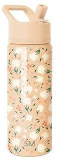 Simple Modern Kinder-Trinkflasche mit Strohhalm | Isolierte Sport-Trinkflasche aus Edelstahl für Jungen und Mädchen | Summit | 530 ml | Chloe Floral