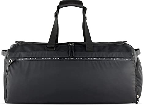 bugatti Blanc Delight Reisetasche 55L, Urlaub Weekender aus Tarpaulin & Nylon, schwarz