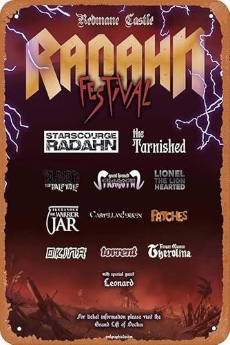 Elden Ring Radahn Festival Poster Retro Metall-Blechschild 20,3 x 30,5 cm Home Bar Man Cave Vintage Wanddekoration