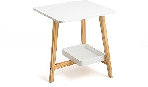VINTHERA Moa Mesilla Madera Melamina Y Patas De Pino 43x38x48cm MDF Incluye Instrucciones