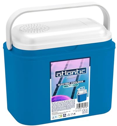 1x Blue 10L 12V Electric Cool Box - Small Insulated Camping Picnic Portable Travel Car Ice Food Cooler Freezer Fridge Coolbox - By Atlantic