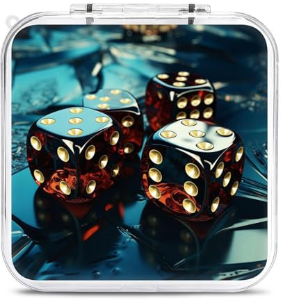 ZXDSKGYN Portable Switch Game Card Case-Dice Graphics Game Cartridge Holder Case with 12 Game Card Slots-Protective Game Card Storage Box