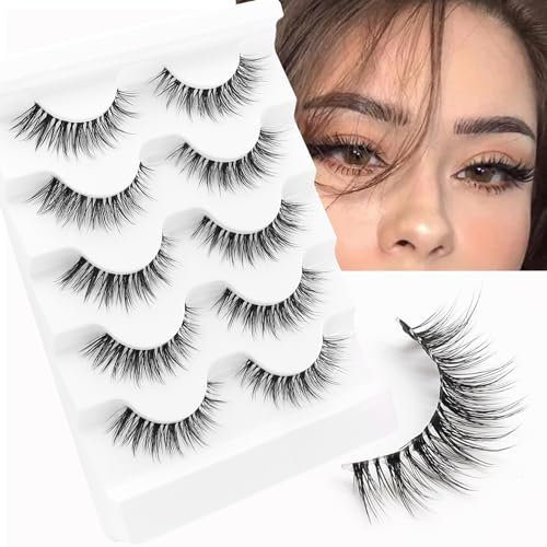Veleasha Lashes 5D-Wimpern aus künstlichem Nerz, 100% handgefertigt, luxuriöse künstliche Wimpern, leichte, flauschige künstliche Wimpern, 5 Paar Packung (Gtwo)