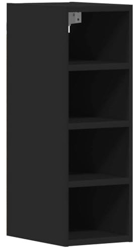 vidaXL Armario Colgante de Cocina contrachapada Negro 20x29,5x60 cm, Armario de Cocina, Armario, Armario de Pared, Armario de Almacenamiento, aparador