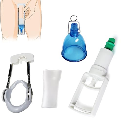 Penispumpe Mit Vielseitigen Zubehör, Effizientes Penisstrecker Set Für Training Und Erektion,UnterstüTzt Die NatüRliche Penisverlängerung Mit Sicherer Physikalischer Methode,Qiyasex Pension Pump(L)