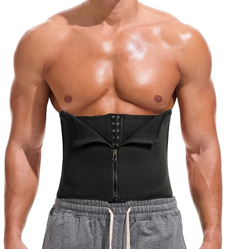 GENEMEN Men Waist Trimmer Belt Sweat Exercise Shaper Slimming Faja Waisted Trainer Tummy Control Shapewear
