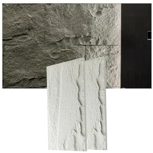 Paneles Decorativos Pared Paneles de Pared 3D Modernos con Aspecto de Piedra Artificial, Papel Tapiz con Textura de Poliuretano Impermeable, Revestimiento de Pared Recortable, Panel Decorativo para Pa