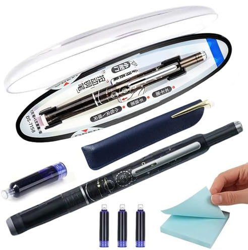 Clicktech Stylo à bille rétractable à encre rechargeable Pointe lisse Sans fuite de calligraphie pour croquis, graffiti, lettrage, texte, gribouillage, journal