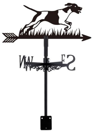 SUPERDANT Grifo meteorológico para perro de pelo corto, indicador de dirección del viento para cachorro corriendo perrito de metal, indicador de dirección del viento, veleta negra para granja, jardín