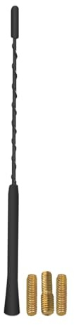 23cm/9 Inch Car Aerial Replacement, AM/FM/DAB Radio Antenna Mast with M4/M5/M6 Thread Adapters, Short Whip Roof Aerial for Cars, Hatchbacks, Saloons and Caravans