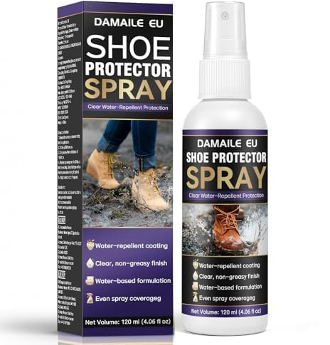 Damaile EU Spray Protector para Zapatos 120 ml impermeable y antimanchas de larga duración para zapatillas, cuero, ante, lona y botas