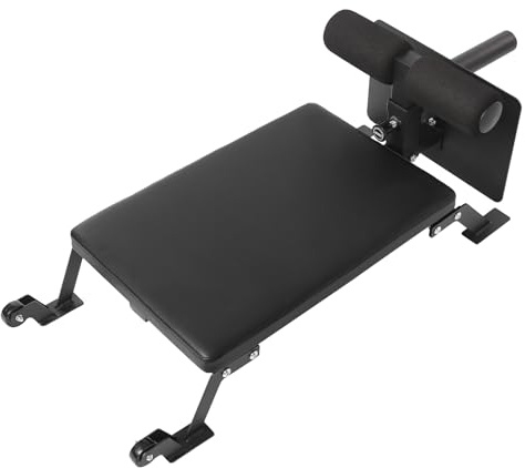 Banc de Musculation Réglable en hauteur de 39.88 à 50.04cm avec max 100kg Charge,Banc d'Entraînement Pliable avec roulettes et 45mm rembourrage de siège,Banc Plat compatible avec les disques de 1/2