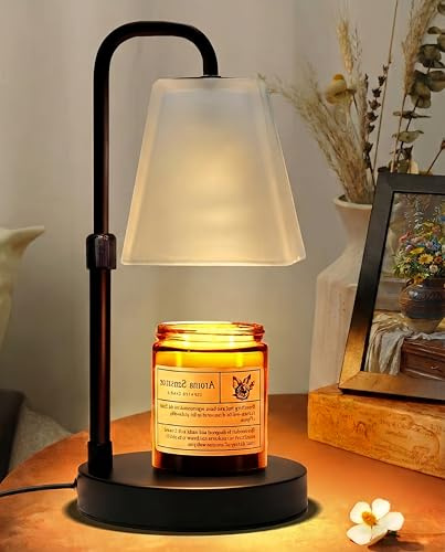 QUIGO Candle Warmer Lamp Lámpara calentadora de velas para vela perfumada en frasco, decorativa para el hogar, de mesa eléctrica con atenuador y temporizador para dormitorio, regalo para mamá o amiga.