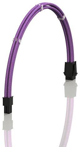 LINKUP - AVA 50cm 4 Pines CPU ATX Placa Base PSU Fuente de Alimentación Cable de Extensión de PC Personalizado con Mangas Trenzadas con Peines┃Un Solo Paquete┃500mm - Púrpura